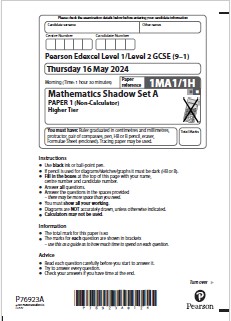 Practice Paper for GCSE Higher Examination